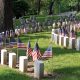 Cemetery with flags