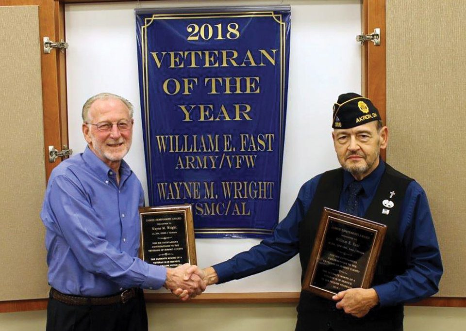 Veteran of the Year co-winners Wayne Wright (left) and William Fast (right).