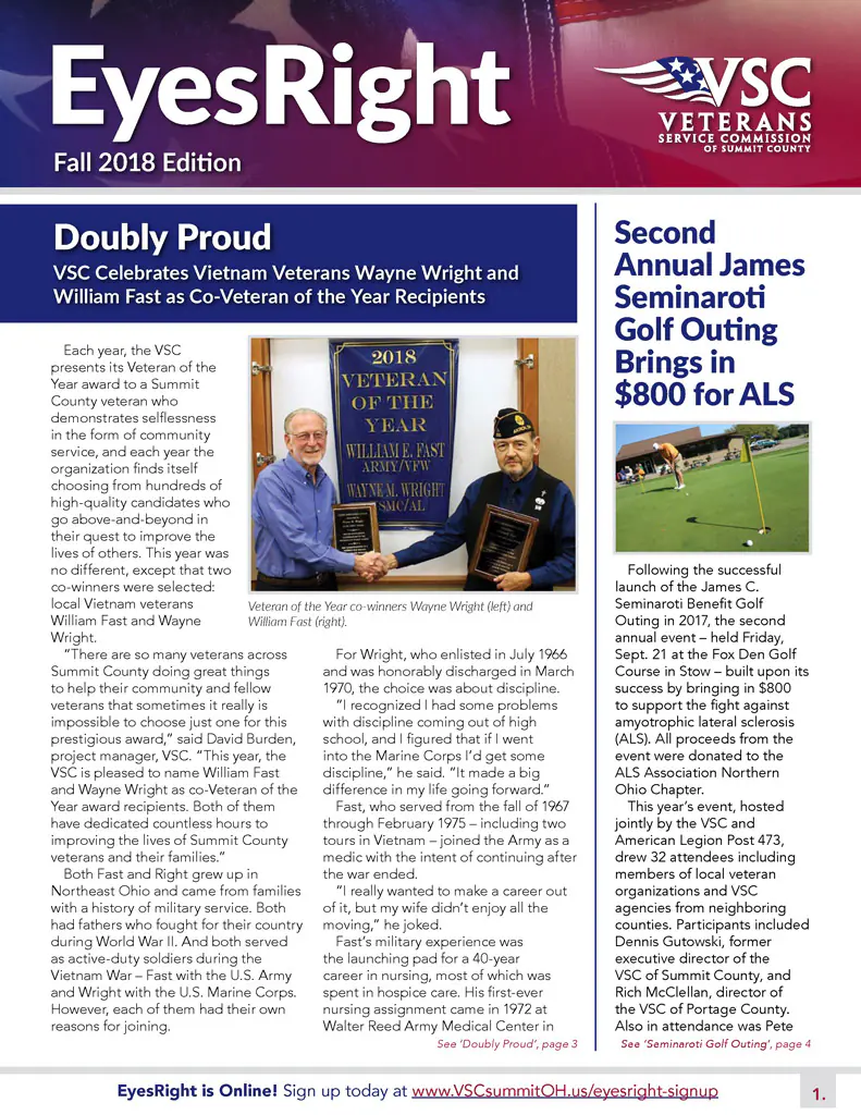 EyesRight Fall 2018 Edition cover page.