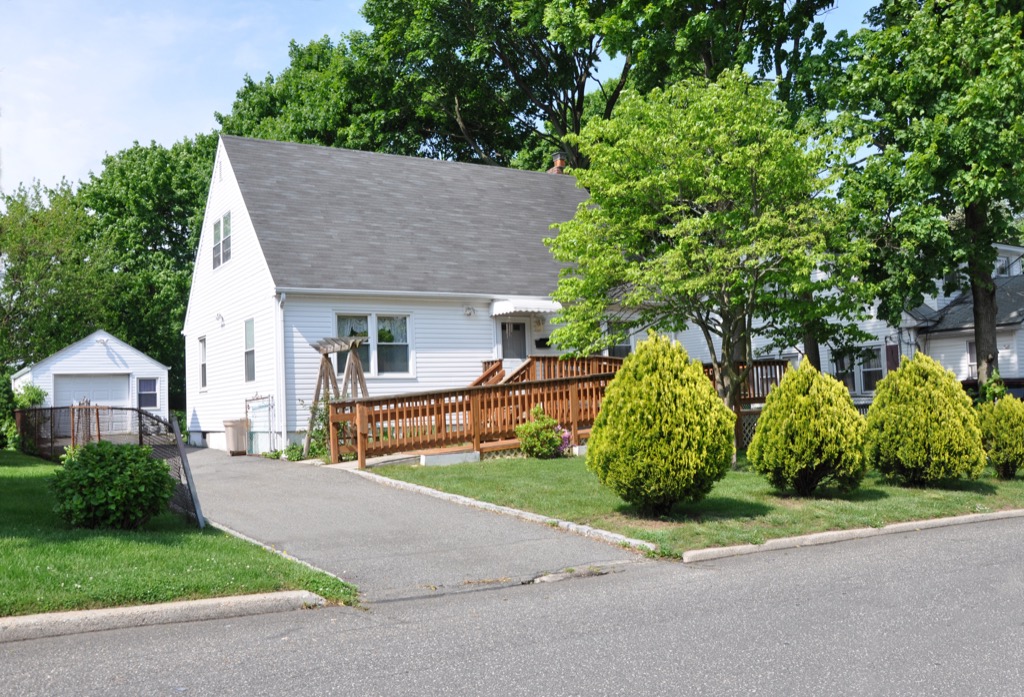 House with a wheelchair ramp to the front door