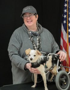 Ginger MacCutcheon with her service dog Sadie