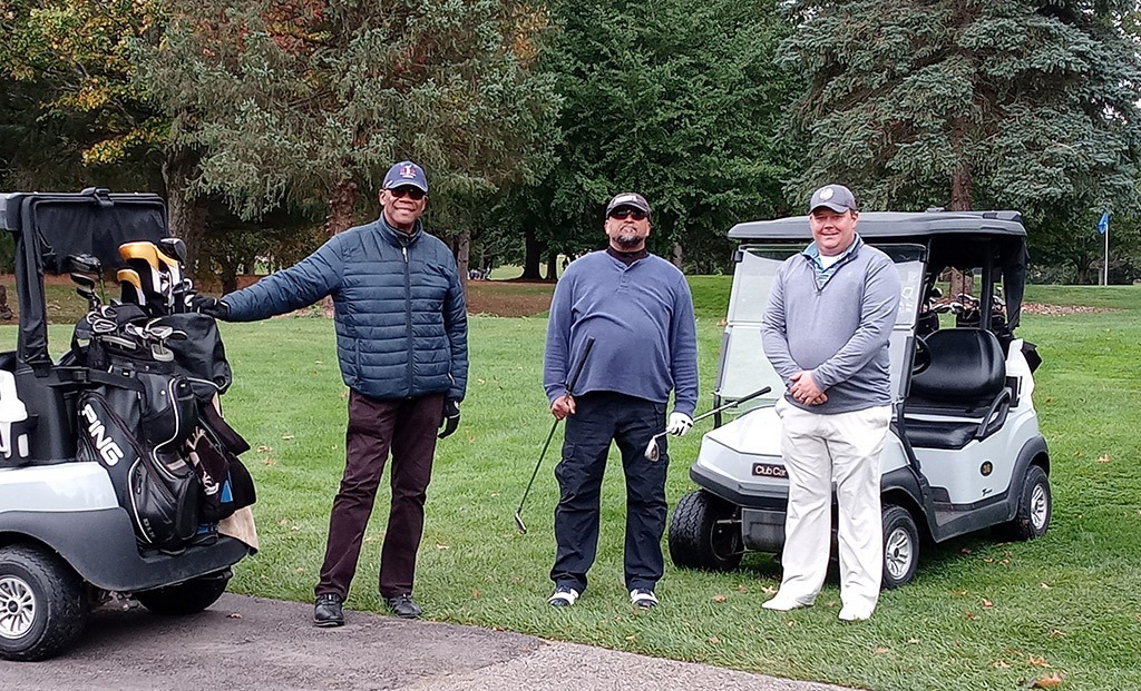 Three golfers at the 2023 Golf outing